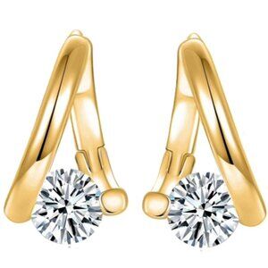 Lymphatic Germanium Magnetology Drainage Gold Electro-Plated Hoop Earrings